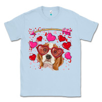 Dusty Blue Valentines day  beagle Classic Tee - RanaPortraitStore