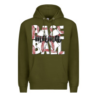 Army Green baseball mama Premium Hoodie - CowhideDigitalArt