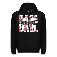 Black baseball mama Premium Hoodie - CowhideDigitalArt