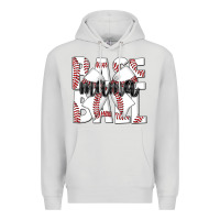 Dove Grey baseball mama Premium Hoodie - CowhideDigitalArt