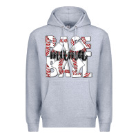 Heather Grey baseball mama Premium Hoodie - CowhideDigitalArt