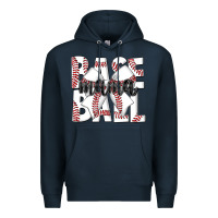 Navy baseball mama Premium Hoodie - CowhideDigitalArt
