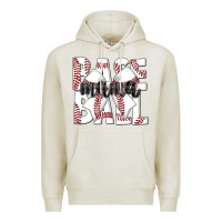 Oatmeal Heather baseball mama Premium Hoodie - CowhideDigitalArt