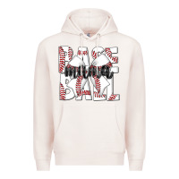 Pale Pink baseball mama Premium Hoodie - CowhideDigitalArt