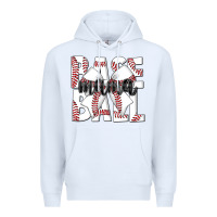 White baseball mama Premium Hoodie - CowhideDigitalArt