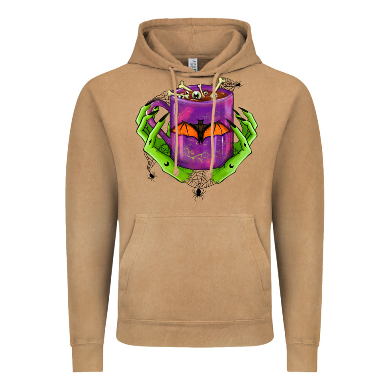Halloween Coffee Cup With Hands Vintage Hoodie by FaDigitalArtStudio | Teevron