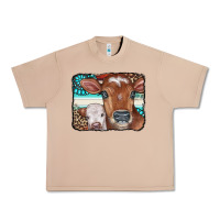 Burro Cows Serape Leopard Gemstone Urban Heavy Tee - CowCowDesign