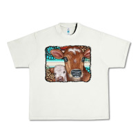 Pistachio Cows Serape Leopard Gemstone Urban Heavy Tee - CowCowDesign