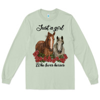 Matcha just a girl who loves horses no background Long Sleeve Tee - RanaPortraitStore