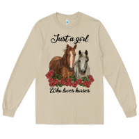 Mushroom just a girl who loves horses no background Long Sleeve Tee - RanaPortraitStore