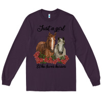 Plum just a girl who loves horses no background Long Sleeve Tee - RanaPortraitStore