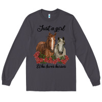 Smoke just a girl who loves horses no background Long Sleeve Tee - RanaPortraitStore