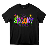 Black Halloween Spooky Mama Heavy Core Tee - texasbilliewilder