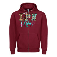 Burgundy western nurse lpn  life Zipper Hoodie - BarkalooDesign