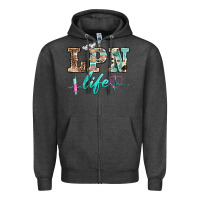 Charcoal Heather western nurse lpn  life Zipper Hoodie - BarkalooDesign