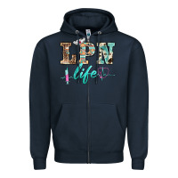 Navy western nurse lpn  life Zipper Hoodie - BarkalooDesign