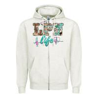 Oatmeal Heather western nurse lpn  life Zipper Hoodie - BarkalooDesign