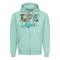 Seafoam western nurse lpn  life Zipper Hoodie - BarkalooDesign