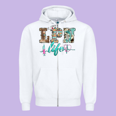 Western Nurse Lpn  Life Zipper Hoodie Designed By Barkaloodesign