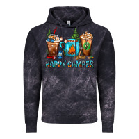 Cloud Black Happy Camper Coffee Cups Vintage Hoodie - FaDigitalArtStudio