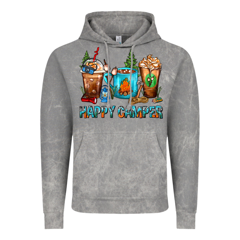 Happy Camper Coffee Cups Vintage Hoodie by FaDigitalArtStudio | Teevron