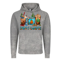 Cloud Rock Happy Camper Coffee Cups Vintage Hoodie - FaDigitalArtStudio
