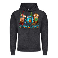 Vintage Black Happy Camper Coffee Cups Vintage Hoodie - FaDigitalArtStudio