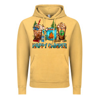 Vintage Mustard Happy Camper Coffee Cups Vintage Hoodie - FaDigitalArtStudio