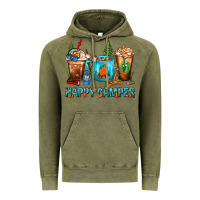 Vintage Olive Happy Camper Coffee Cups Vintage Hoodie - FaDigitalArtStudio