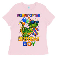 Bubblegum Pink mommy of the 5 th birthday boy t rex Ladies Tee - CowGirlArtShop