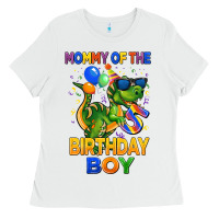 White mommy of the 5 th birthday boy t rex Ladies Tee - CowGirlArtShop