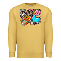 Antique Gold western leopard  racing  hearts Premium Sweatshirt - AdoDesignShop