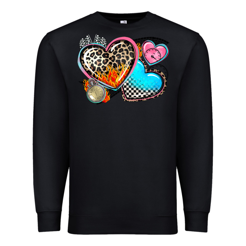 Western Leopard  Racing  Hearts Premium Sweatshirt by AdoDesignShop | Teevron