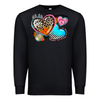 Black western leopard  racing  hearts Premium Sweatshirt - AdoDesignShop