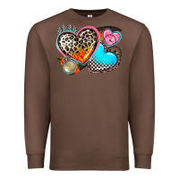 Chestnut western leopard  racing  hearts Premium Sweatshirt - AdoDesignShop