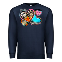 Navy western leopard  racing  hearts Premium Sweatshirt - AdoDesignShop