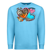 Ocean Blue western leopard  racing  hearts Premium Sweatshirt - AdoDesignShop
