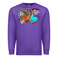 Purple western leopard  racing  hearts Premium Sweatshirt - AdoDesignShop