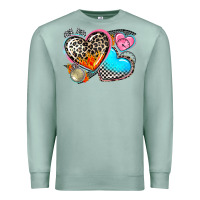 Seafoam western leopard  racing  hearts Premium Sweatshirt - AdoDesignShop