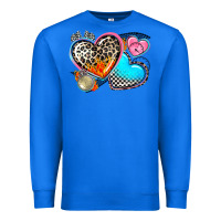 True Royal western leopard  racing  hearts Premium Sweatshirt - AdoDesignShop