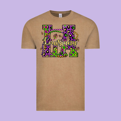 Louisiana Mardi Gras Vintage Tee Designed By Oliviacreatesart
