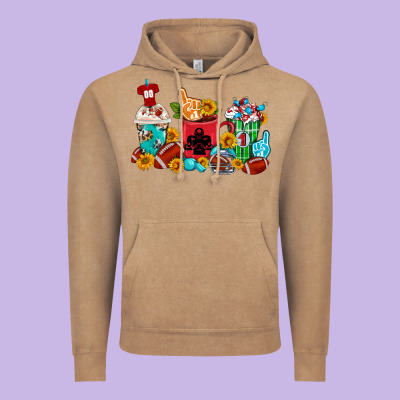 Coffee And American Football Coffee Cups Vintage Hoodie Designed By Fadigitalartstudio