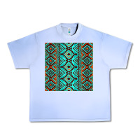 Grape Ice Aztec Turquoise Pattern Urban Heavy Tee - CowCowDesign