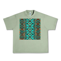 Oil Green Aztec Turquoise Pattern Urban Heavy Tee - CowCowDesign