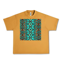Peanut Butter Aztec Turquoise Pattern Urban Heavy Tee - CowCowDesign