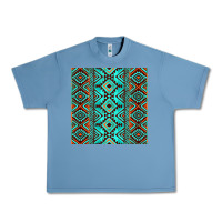 Pebble Blue Aztec Turquoise Pattern Urban Heavy Tee - CowCowDesign