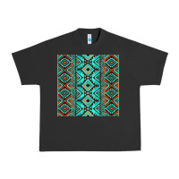 Pigment Black Aztec Turquoise Pattern Urban Heavy Tee - CowCowDesign