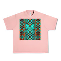 Salmon Aztec Turquoise Pattern Urban Heavy Tee - CowCowDesign