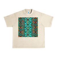 Sandshell Aztec Turquoise Pattern Urban Heavy Tee - CowCowDesign