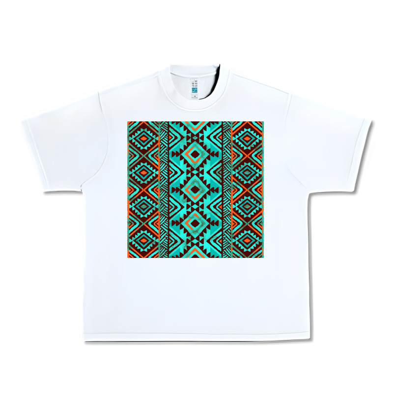 Aztec Turquoise Pattern Urban Heavy Tee by CowCowDesign | Teevron
